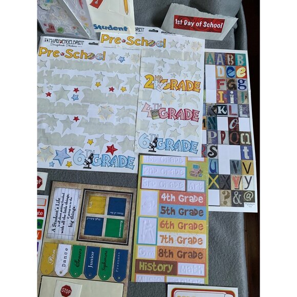 Back To School Scrapbooking Supplies Kit: Stickers Labels & Papers - Picture 4 of 13